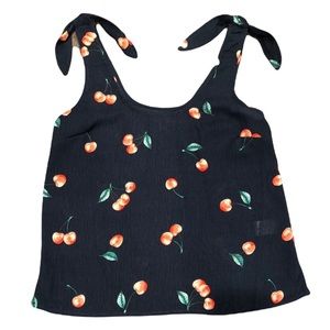 SO Navy Cherry Tank with Tie Top Straps